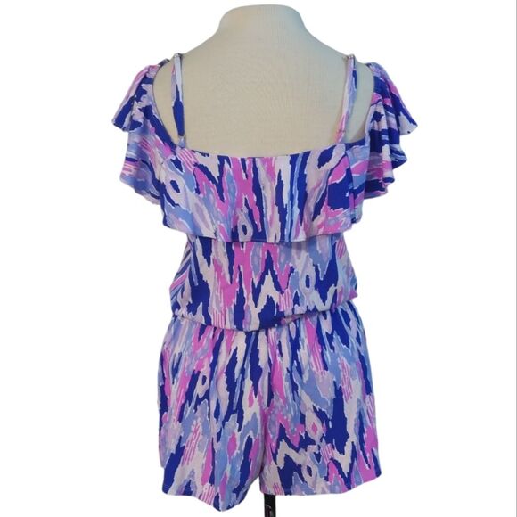 Lilly Pulitzer Klea Off The Shoulder  Romper Shorts - Picture 3 of 7